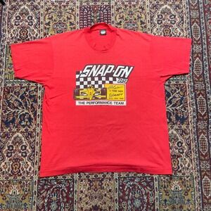Vintage Snap On 89 Indy Winner Racing T Shirt Men's‎ XXL Red Screen Stars Best